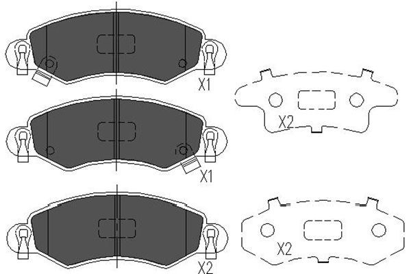 KAVO PARTS Piduriklotsi komplekt,ketaspidur KBP-8508